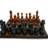 34 Leather Chess Board with Solid Wood Marble Pieces
