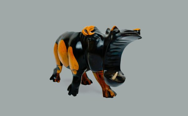 7a Ebony Hippo Sculpture