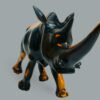 8aa Ebony Rhino Sculpture