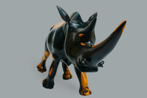 8aa Ebony Rhino Sculpture