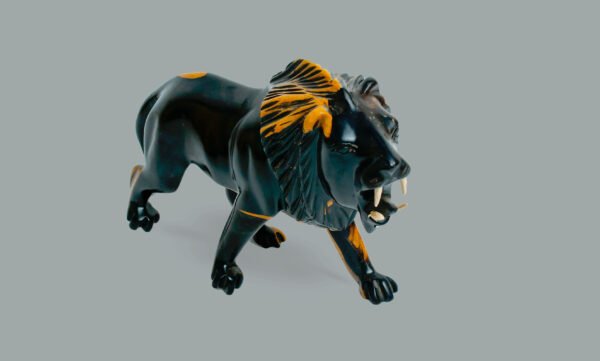 9aa Ebony Lion Sculpture