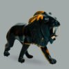 9aaa Ebony Lion Sculpture